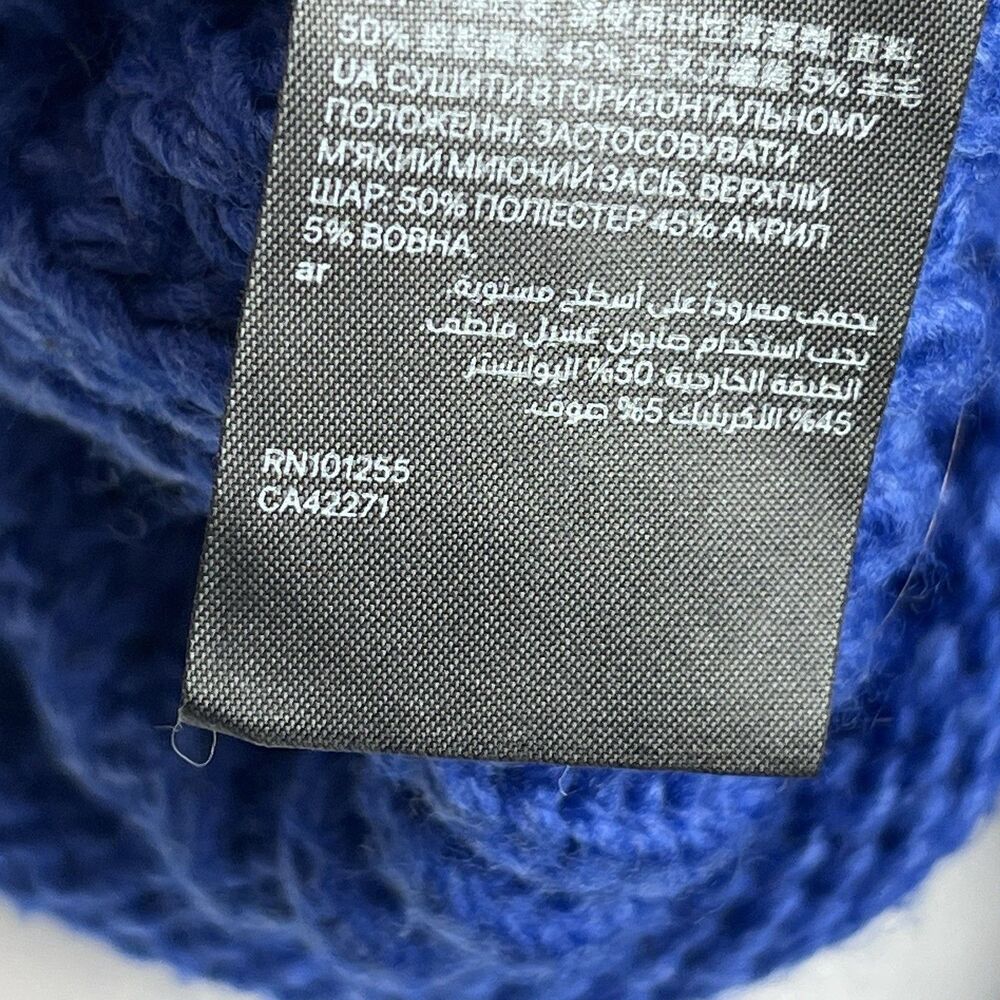H&M Chunky Funnel Neck Long Sleeve Oversized Sweater Large Top Electric Blue Pop - Picture 6 of 11
